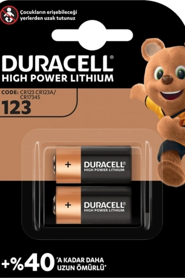 Duracell Lityum CR123A Pil 2li