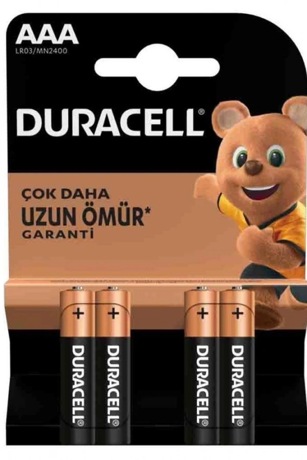 Duracell LR03/MN2400 Alkalin AAA İnce Kalem Pil 4lü Paket