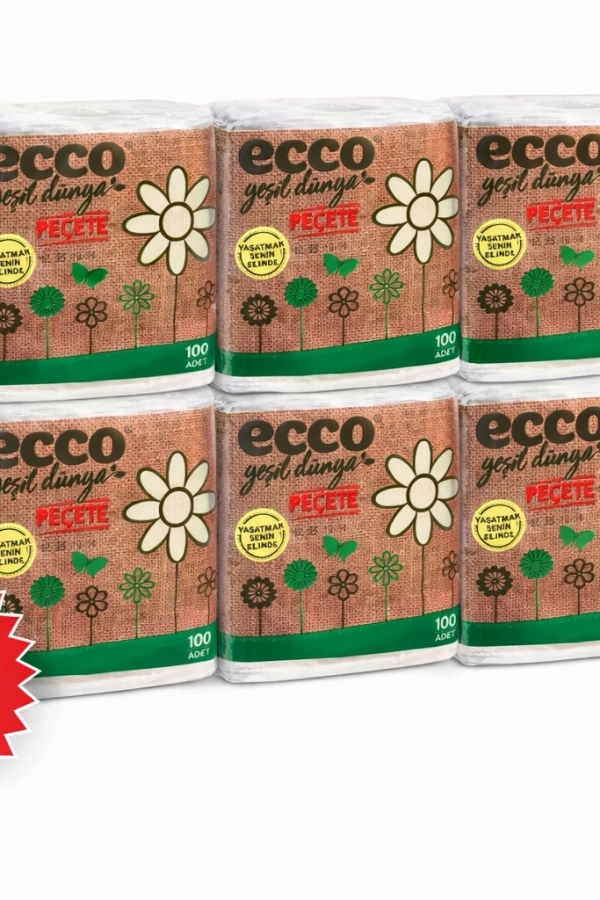 Ecco Green Kağıt  Peçete 100’lü 10 Adet Ekonomik Toplu Set