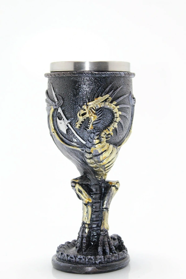 Ejderha Tasarımlı Paslanmaz Çelik Kadeh Bardak Model 2