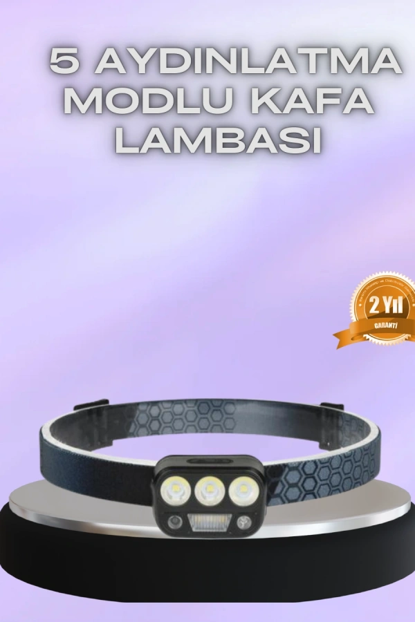 El Hareket Sensörlü LED Kafa Feneri 5 Mod Ayarlanabilir