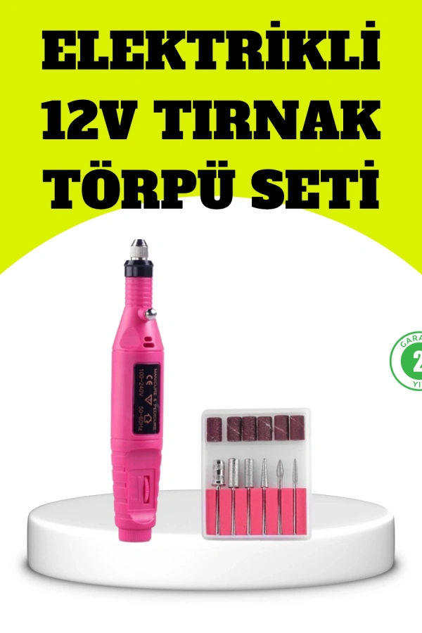 Elektrikli Manikür Pedikür Törpü Seti 6 Başlıklı