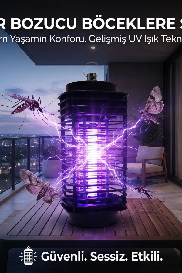 Elektrikli Sinek Öldürücü Cihaz Cız Lamba Mor Işık