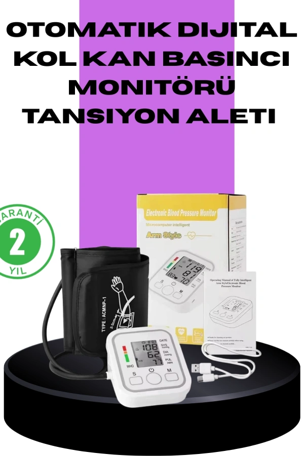 Elektronik Tansiyon Ölçer LCD Dijital Ekranlı