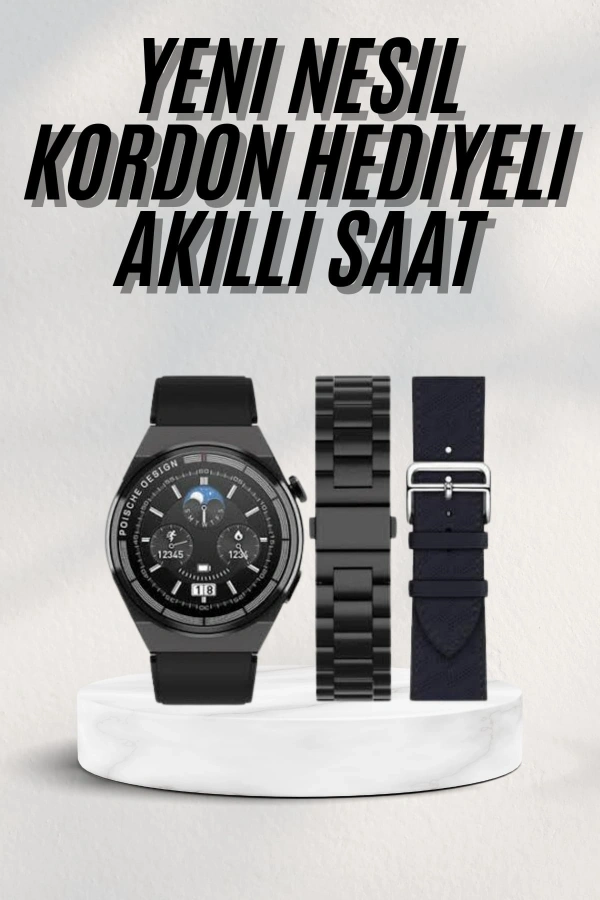 En Çok Tercih Edilen Akıllı Saat Amoled Ekran Nabız Sensörü GPS Uyumlu Adımsayar