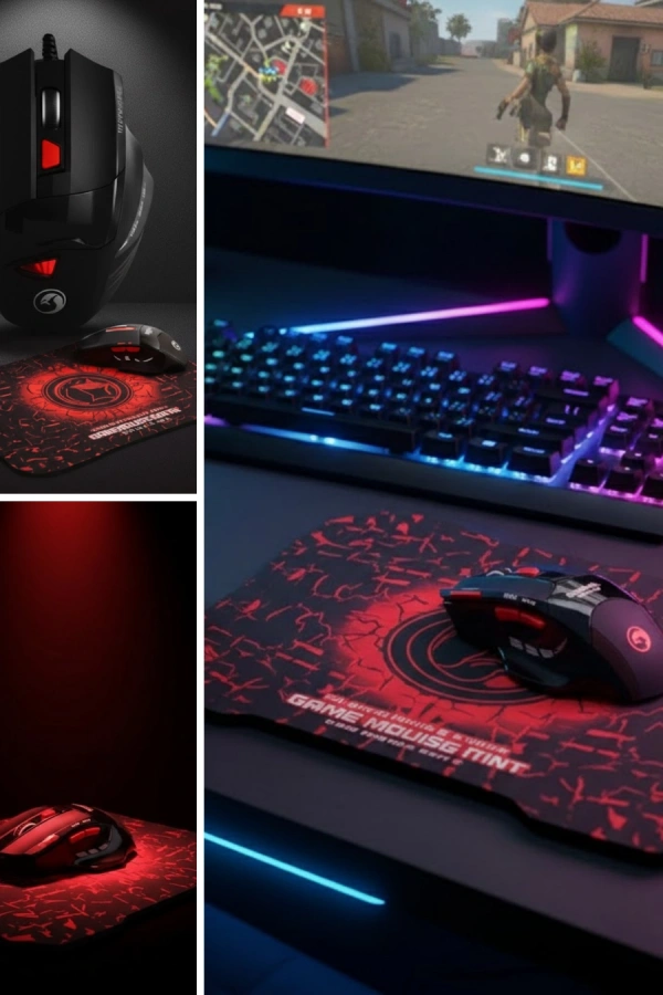Ergonomik  Mouse ve Mousepad 3 DPI Ayarlı LED Işıklı Tasarım