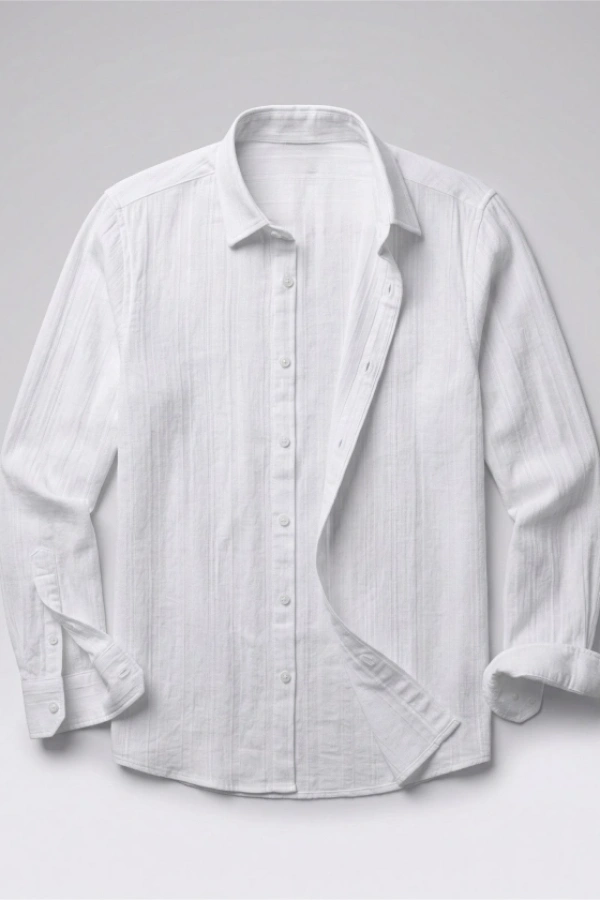 Erkek Armürlü Yarım Oversize Müslin Gömlek