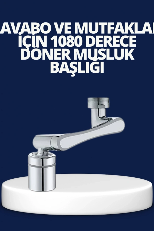 Esnek 1080° Musluk Başlığı 3 Eklemli Hareketli Su Modlu Lavabo Aparatı