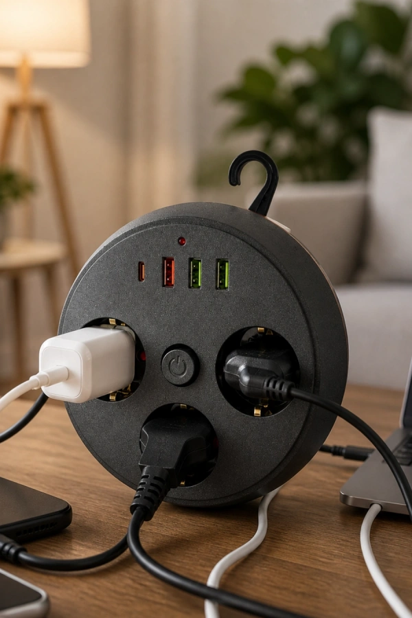 Ev Ofis İçin Çoklu Priz 3 Priz 3 USB Type C Güvenli Enerji Yönetimi