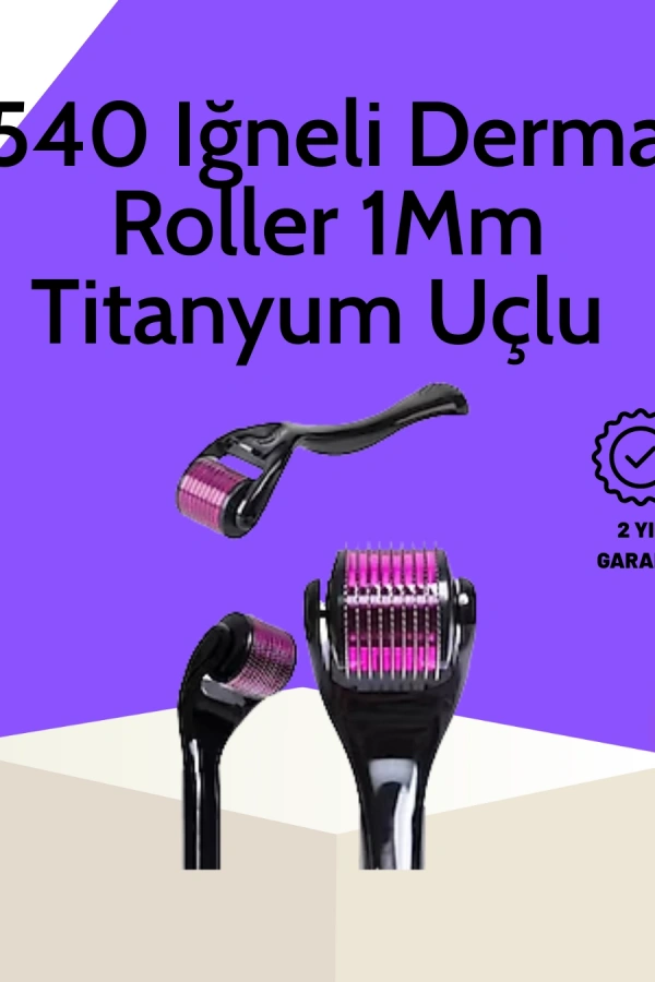 Evde Güvenli Kullanım İçin Titanyum Derma Roller – Siyah Saplı