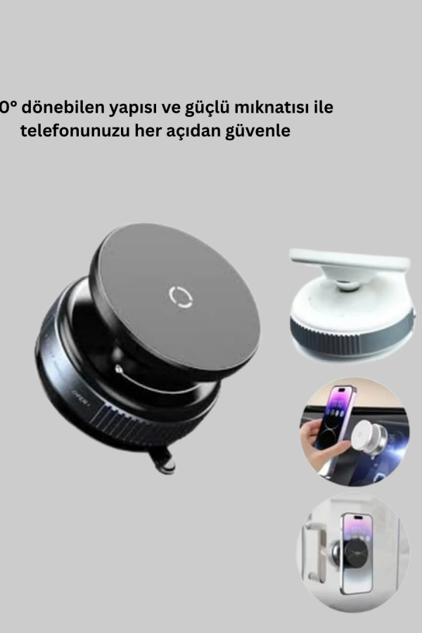 Evrensel Manyetik Araç Telefon Tutucu 360° Döner Başlık