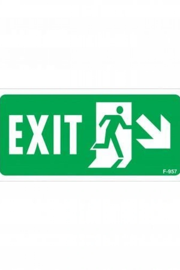 Exit Sağ Aşağı Uyarı Levhası 17,5x25 KOD:957