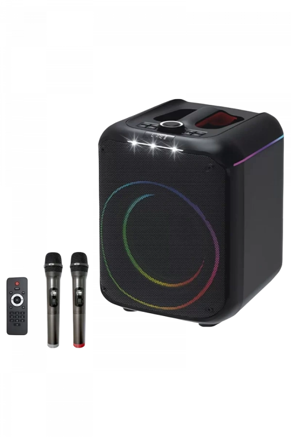 F39 25W Sürücülü RGB Işıklı 2 Adet Mikrofonlu Bluetooth 5.3 Kablosuz Hoparlör – Siyah