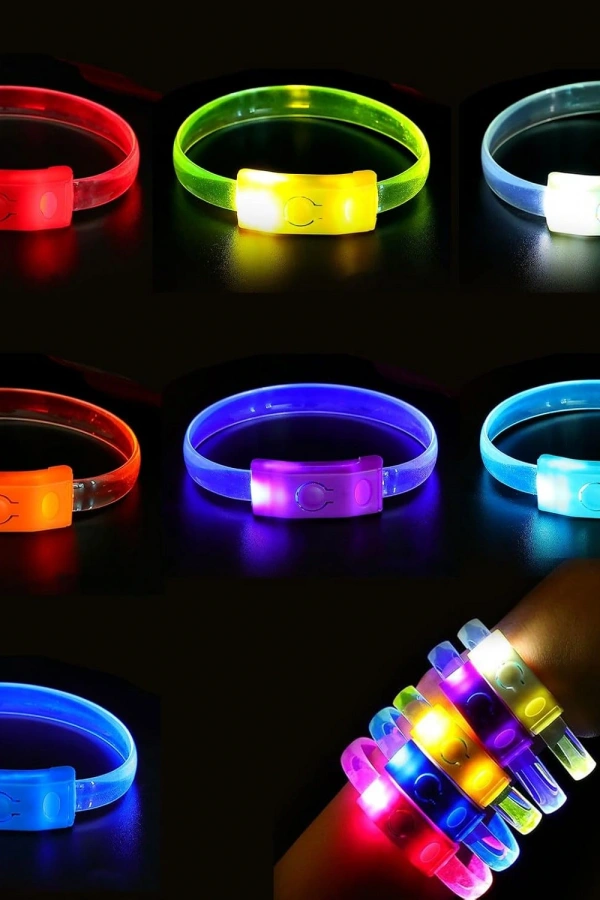 Festival & Parti LED Bileklik 3 Farklı Mod Işıklı 1 Adet