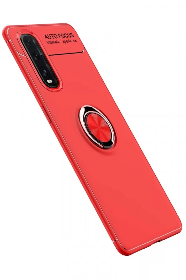 Find X2 Kılıf Range Yüzüklü Silikon - Kırmızı