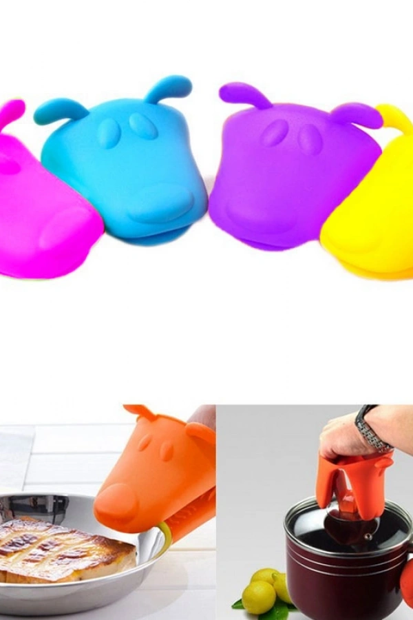 Fırın Eldiveni Silikon Kaymaz Su Geçirmez Yanmaz Silikon Eldiven