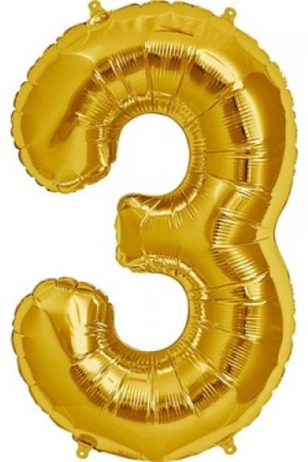 Folyo Balon 3 Rakamı Altın Renk