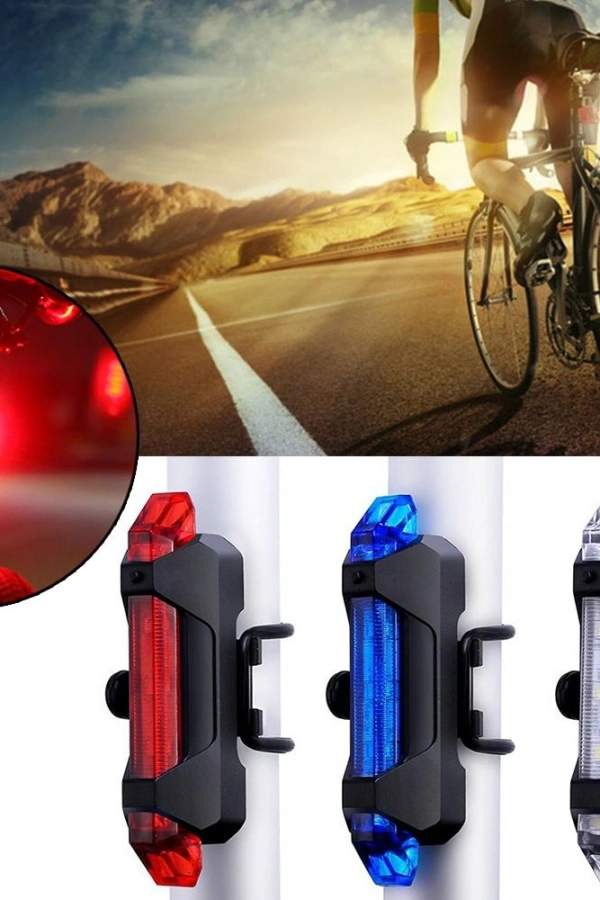 Fonksyonlu Bisiklet Arka Stop Uyarı İkaz Işığı Şarjlı 4 Modlu Lamba