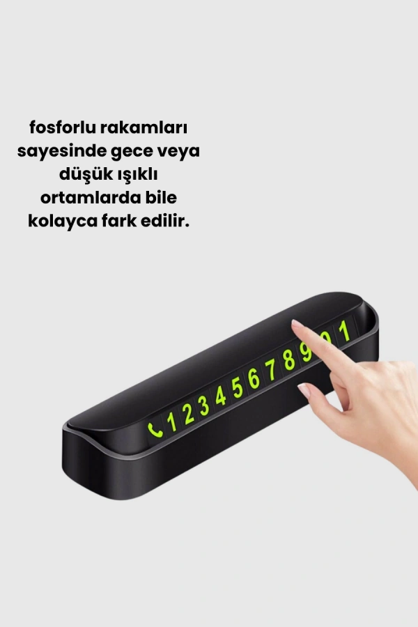 Fosforlu Araç İçi Park Kartı Numaratörü