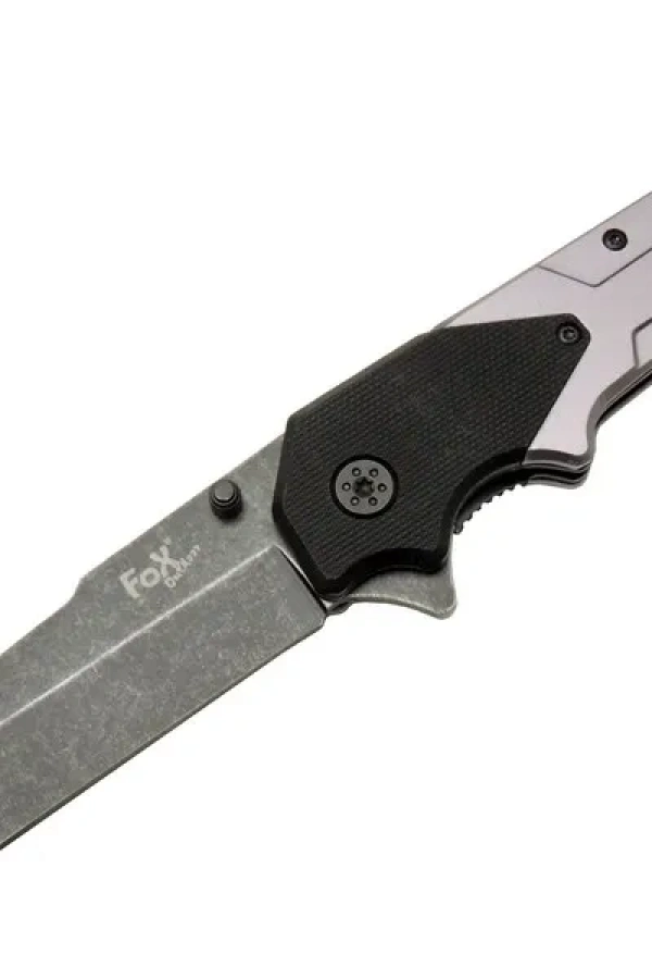 Fox A9 Gri Tanto Kamp Çakı 21cm- Yarı Otomatik, Kemerlikli