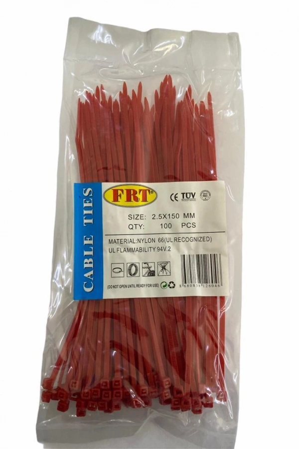 FRT Kırmızı 2,5x150 Kablo Bağı
