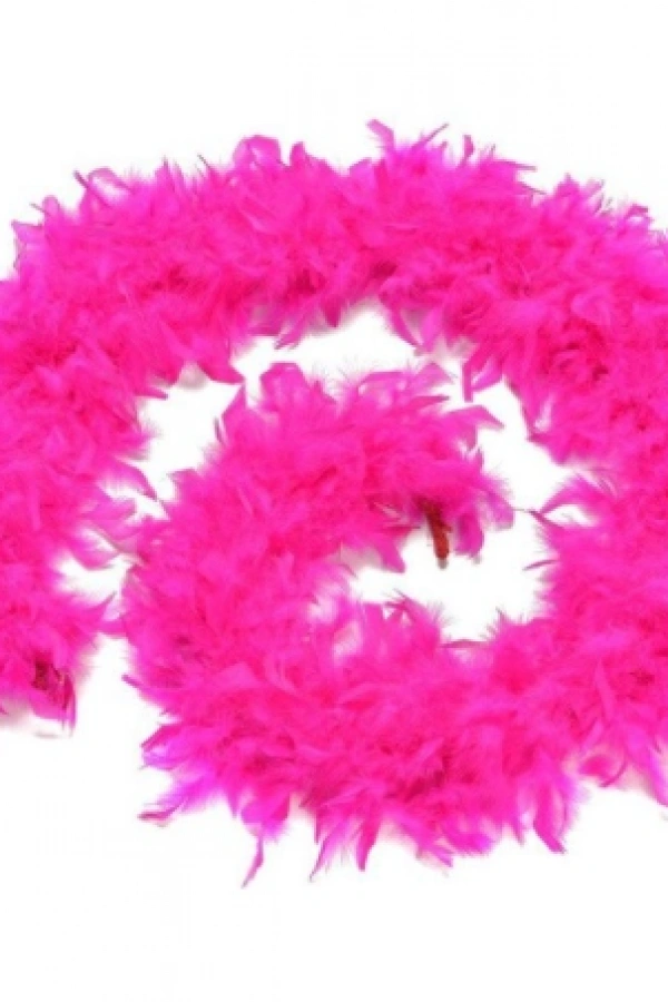 Fuşya Renk Kabarık Tüylü Otriş Boa Gerçek Tüy Dekorasyon