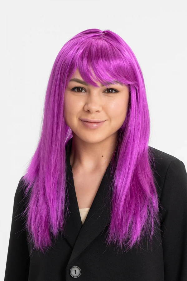 Fuşya Renk Düz Kesim Peruk