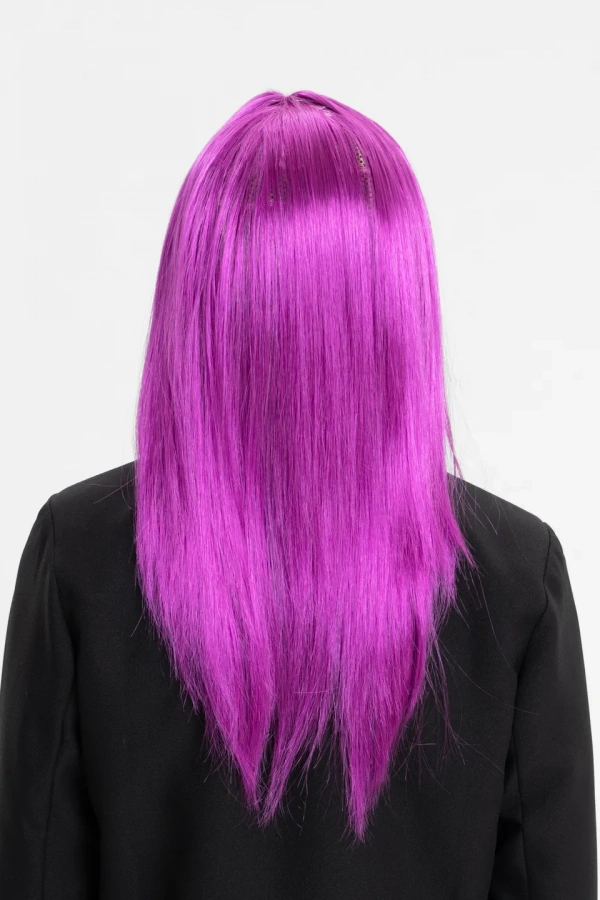 Fuşya Renk Düz Kesim Peruk