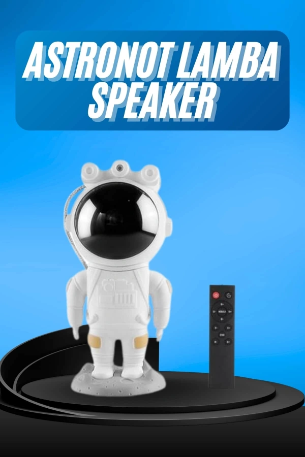 Gece Lambası Astronot Bluetooth Hoparlörlü Galaksi Işık Projektörü