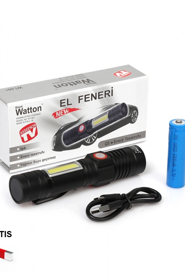 Geniş Açılı P50 Led Şarjlı EL Feneri Wt-601