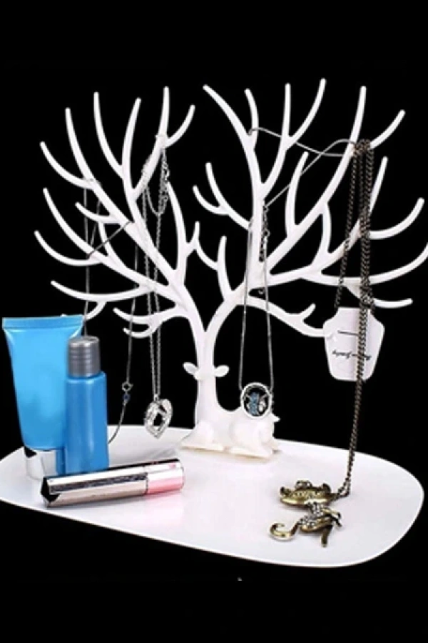 Geyik Tasarımlı Takı Standı Beyaz