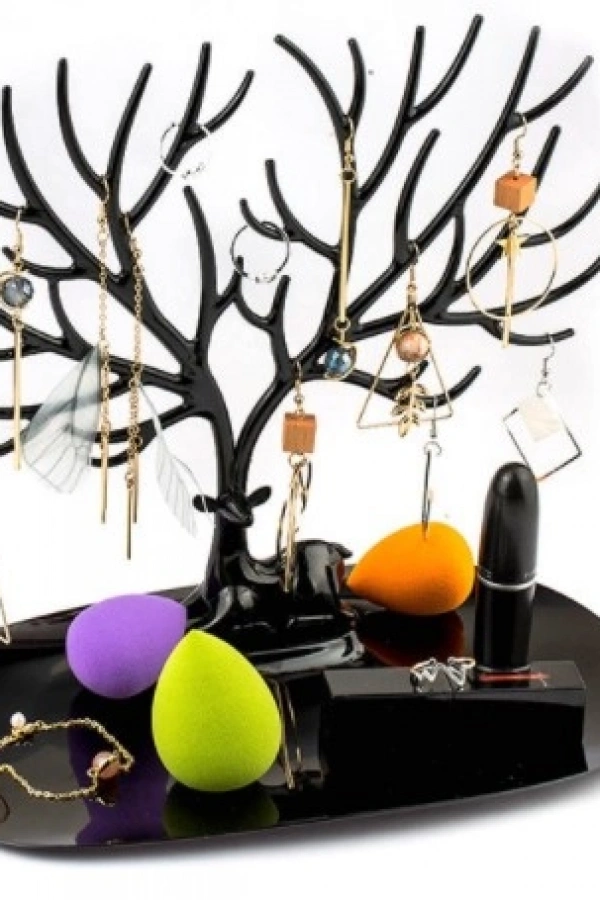 Geyik Tasarımlı Takı Standı Siyah