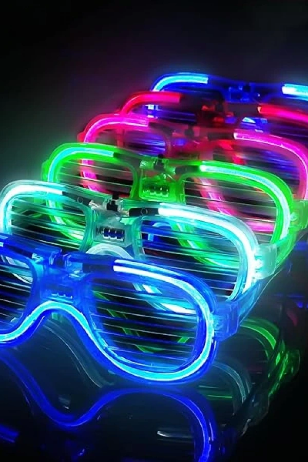 Glow Işıklı Panjur Parti Gözlüğü 12 Adet