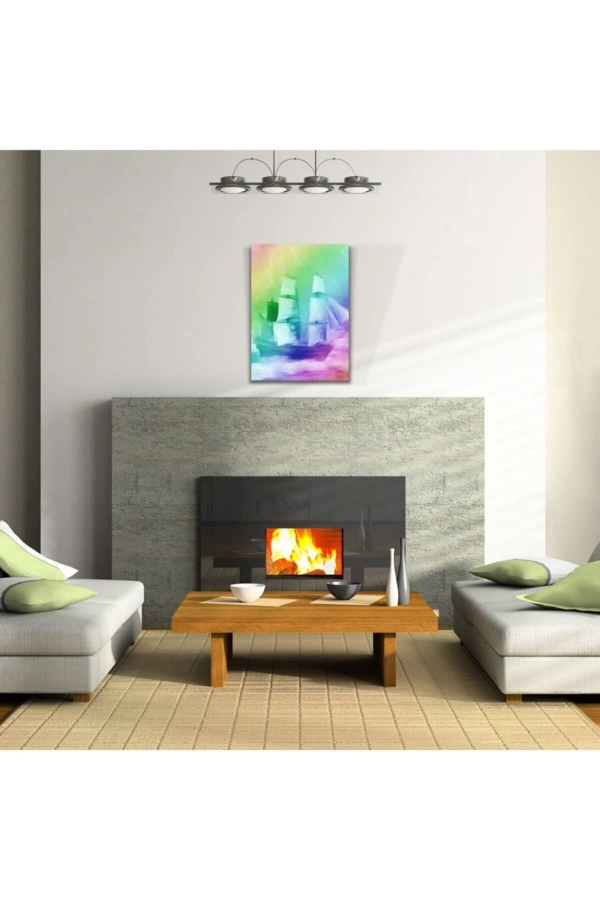 Gökkuşağı Gemi Canvas Tablo (50x70)