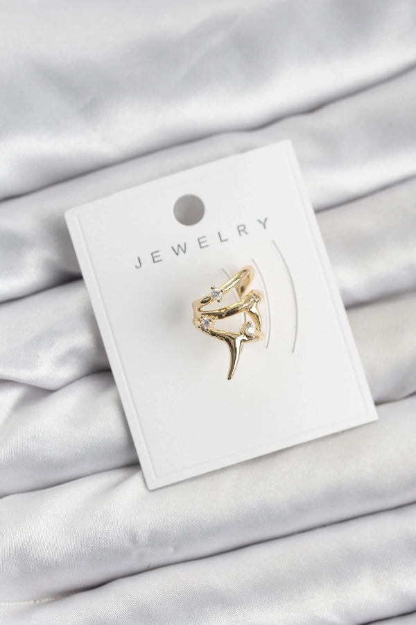 Gold Renk Pirinç Diken Model Kıkırdak Earcuff Küpe