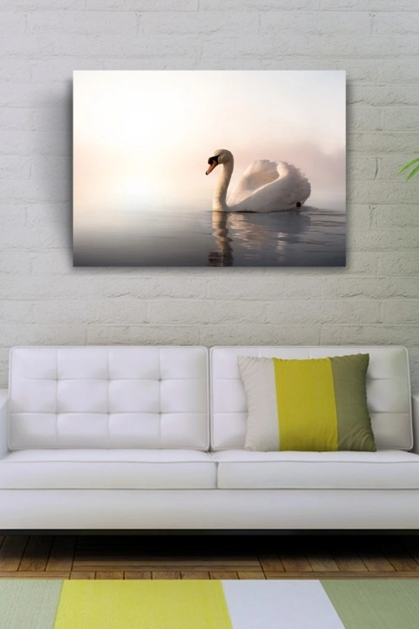 Göldeki Kuğu Kanvas Tablo 50 x 70