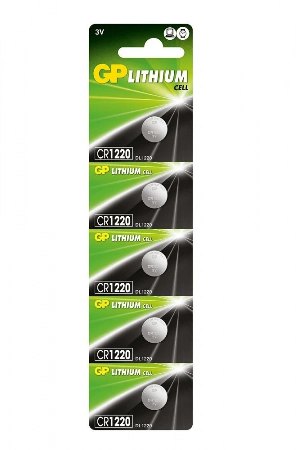 GP 3V CR1220 Lityum Pil 5li Kart