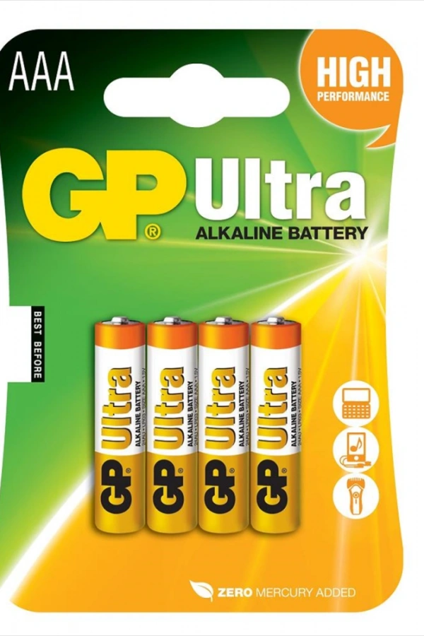 GP  Ultra Alkalin AAA İnce Kalem Pil 4lü