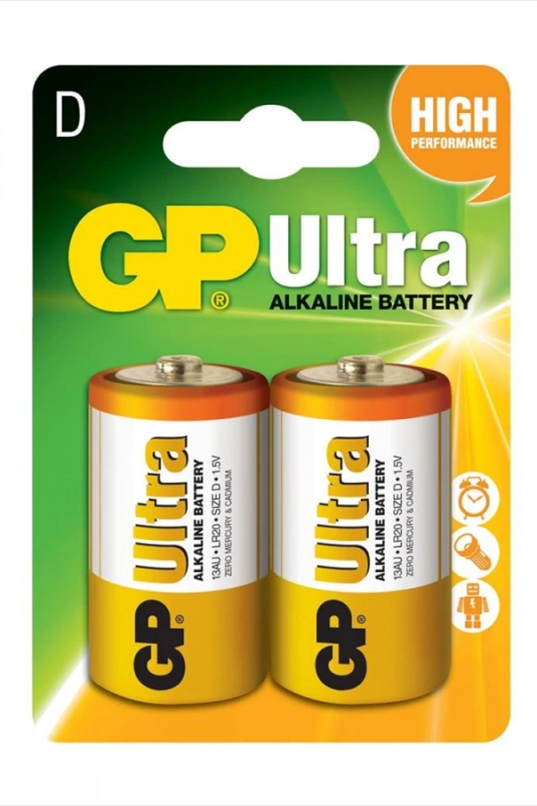 GP Ultra Alkalin D Büyük Boy Pil 2li
