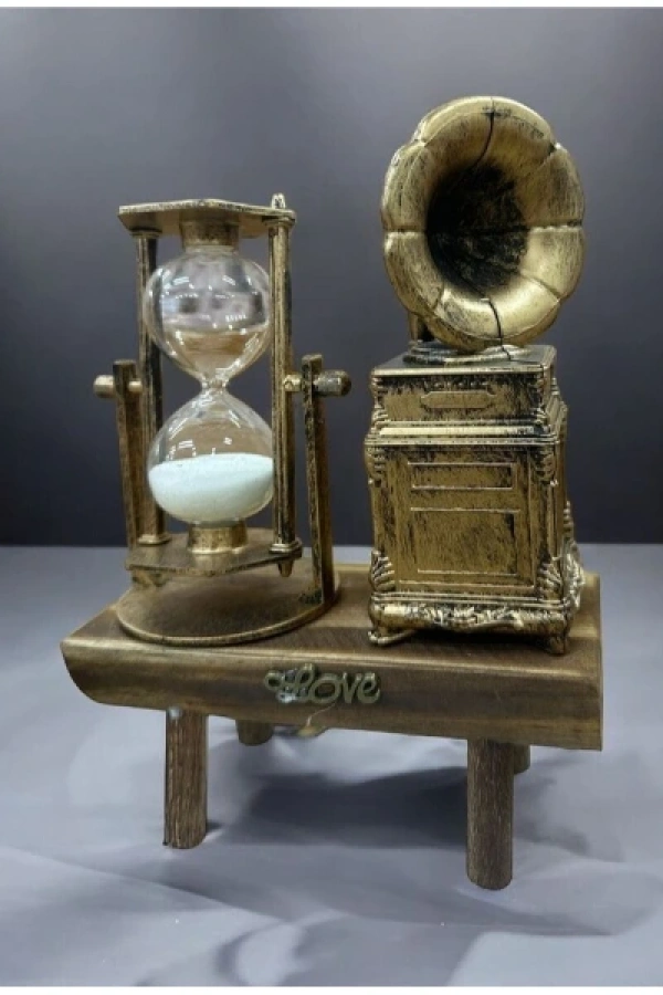 Gramofon Biblolu Kum Saati