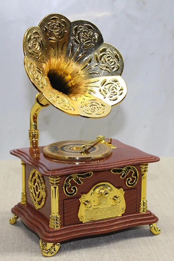 Gramofon Müzik Kutusu Kahverengi