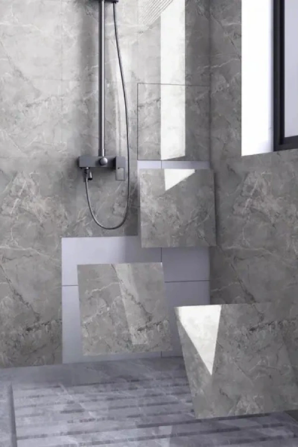 Gri Mermer Desen Duvar Sticker (30x30)