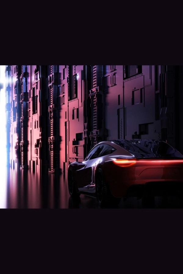 Gri Spor Araba Retro Kanvas Tablo 60 x 120