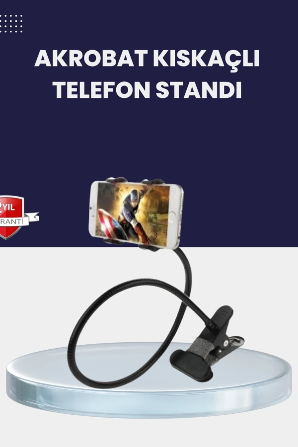 Güçlü Mandallı Akrobat Telefon Tutucu Masa Araç Uyumlu