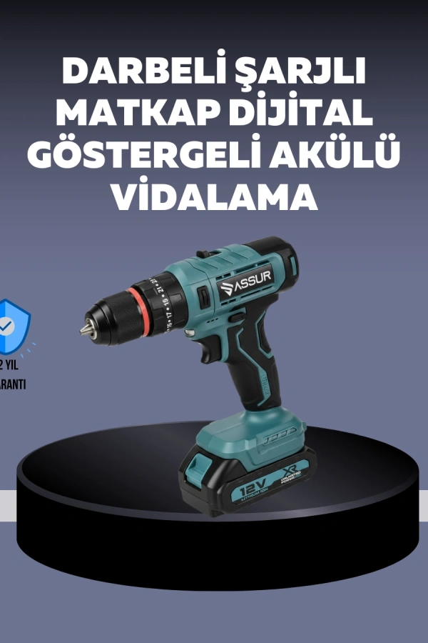 Güçlü Şarjlı Matkap Vidalama Çift Batarya