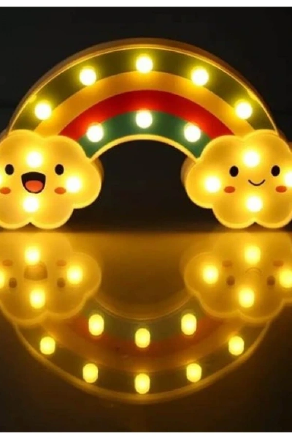 Gülen Bulutlu Gökkuşağı LED Gece Lambası