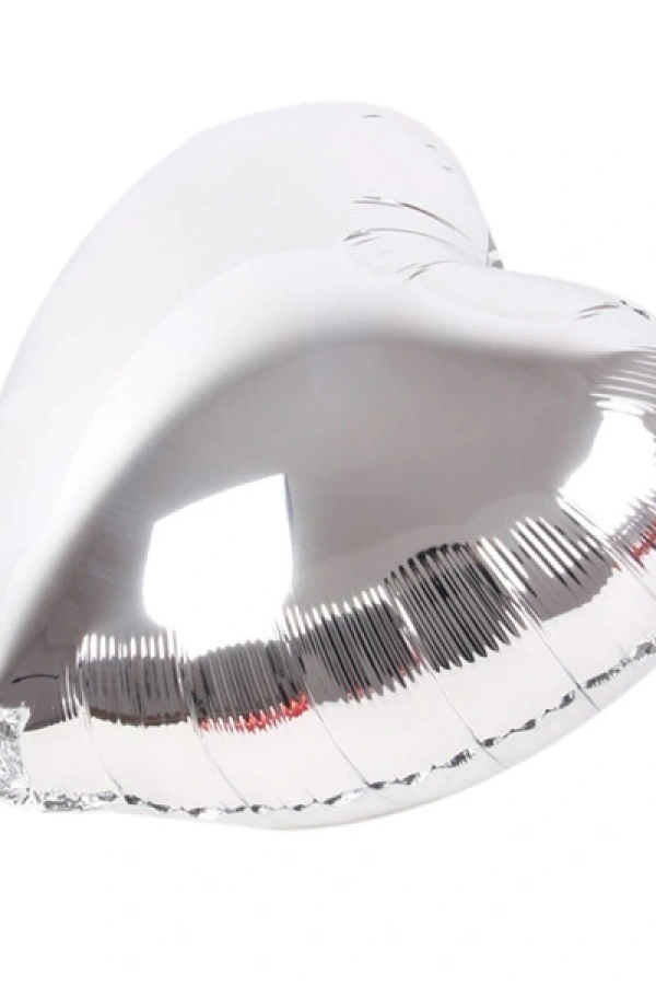 Gümüş Kalp Folyo Balon 45 Cm.