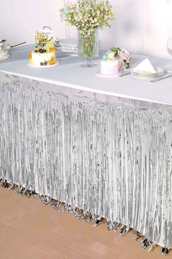 Gümüş Metalize Masa Eteği