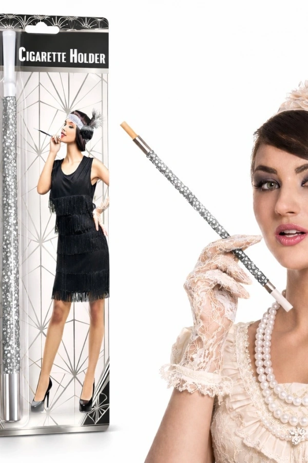 Gümüş Payetli Sigara Tutacağı
