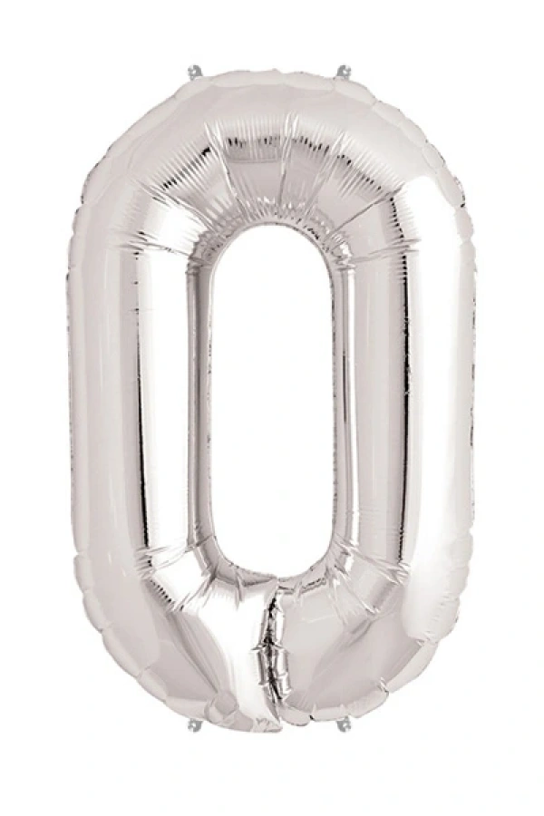 Gümüş Rengi Folyo Rakam Balon 1 Metre